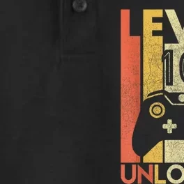 Level 10 Unlocked Shirt Funny Video Gamer 10th Birthday Gift Dry Zone Grid Performance Polo