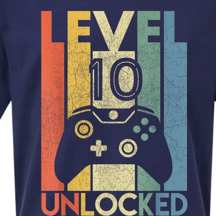 Level 10 Unlocked Shirt Funny Video Gamer 10th Birthday Gift Sueded Cloud Jersey T-Shirt