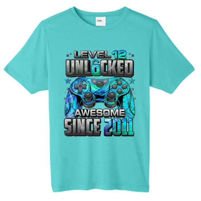 Level 12 Unlocked Awesome Since 2011 12th Birthday Gaming ChromaSoft Performance T-Shirt