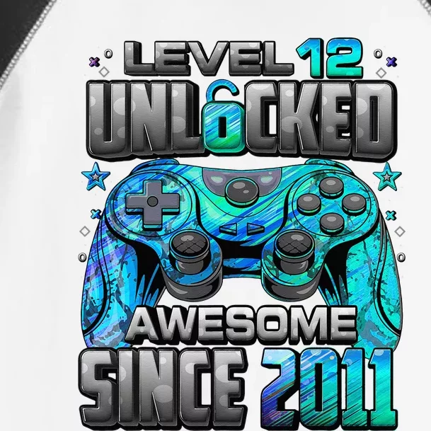 Level 12 Unlocked Awesome Since 2011 12th Birthday Gaming Toddler Fine Jersey T-Shirt