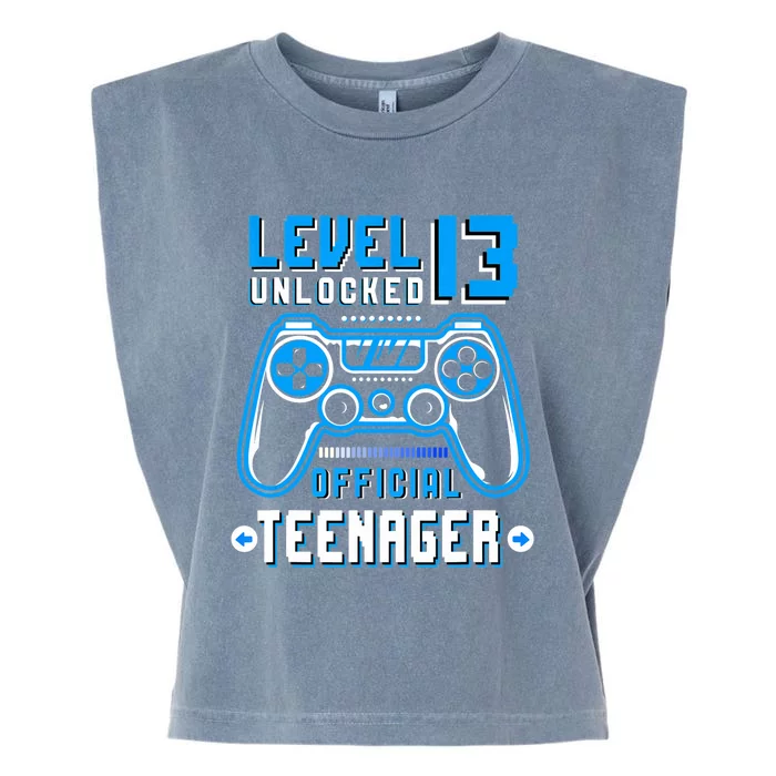 Level 13 Unlocked Teenager Video Game 13th Birthday Garment-Dyed Women's Muscle Tee