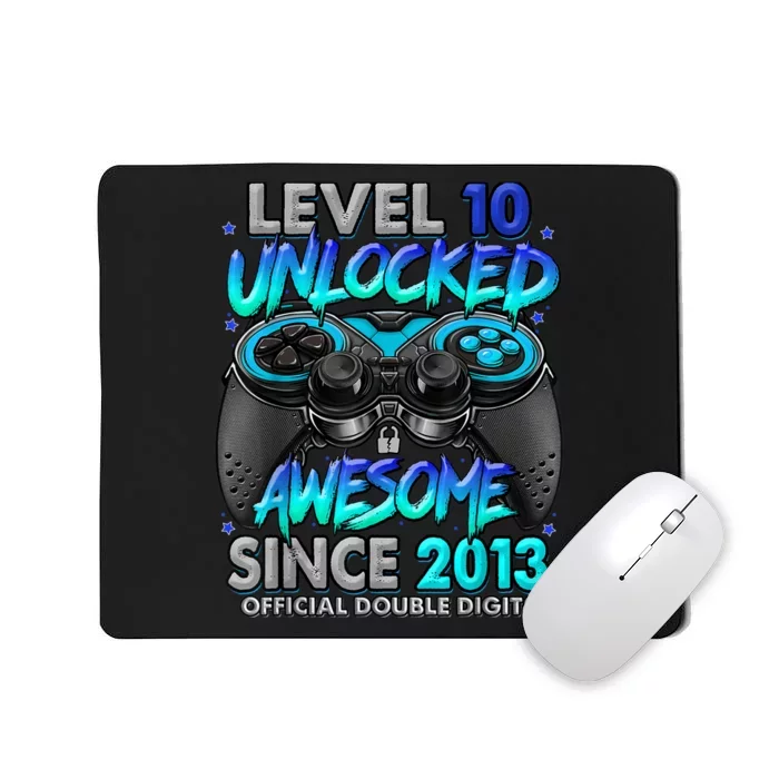 Level 10 Unlocked Awesome Since 2013 10th Birthday Gaming Mousepad