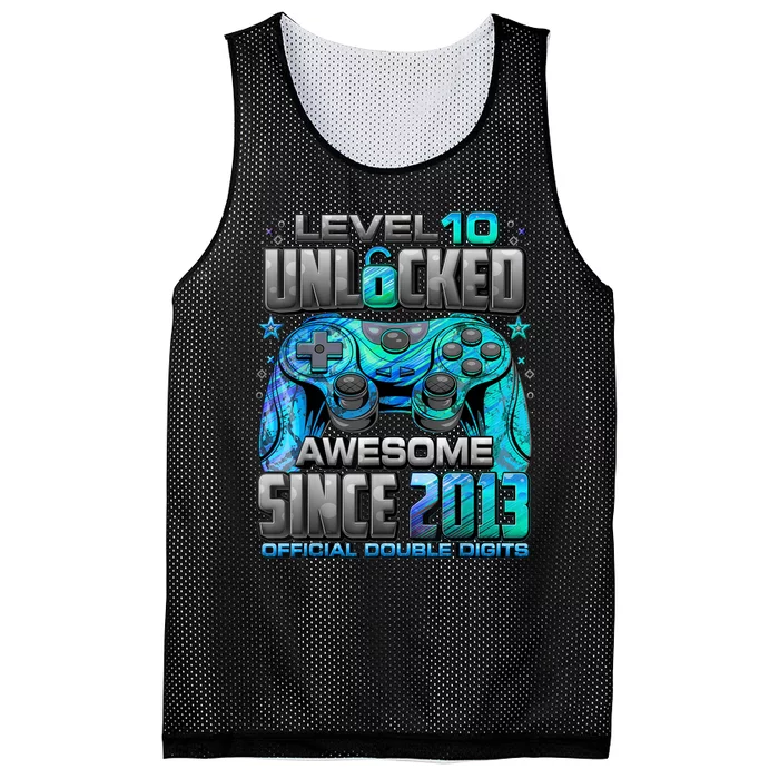 Level 10 Unlocked Awesome Since 2013 10th Birthday Gaming Mesh Reversible Basketball Jersey Tank