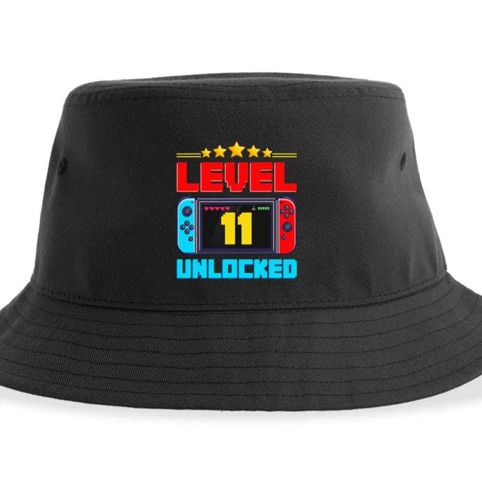 Level 11 unlocked Gamer 11th Birthday Gift Video Game lovers Sustainable Bucket Hat