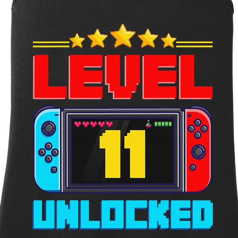 Level 11 unlocked Gamer 11th Birthday Gift Video Game lovers Ladies Essential Tank