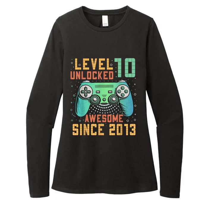 Level 10 Unlocked 10th Birthday 10 Year Old Boy Gamer Bday Womens CVC Long Sleeve Shirt