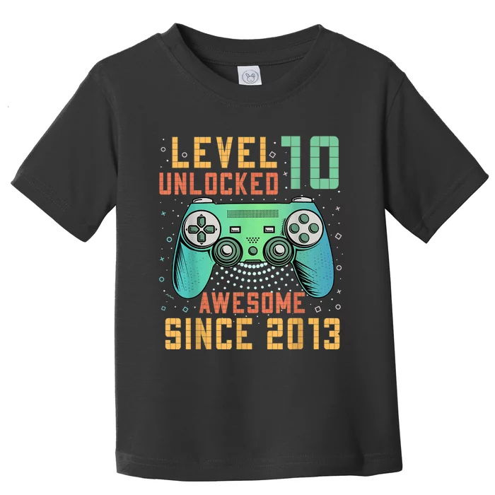 Level 10 Unlocked 10th Birthday 10 Year Old Boy Gamer Bday Toddler T-Shirt