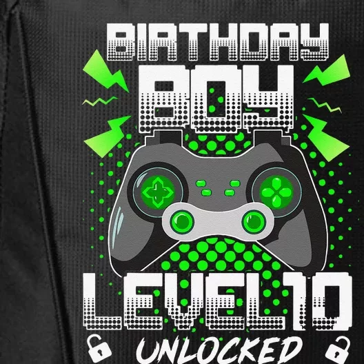 Level 10 Unlocked Gamer 10th Birthday Gift Video Game Lovers Cute City Backpack