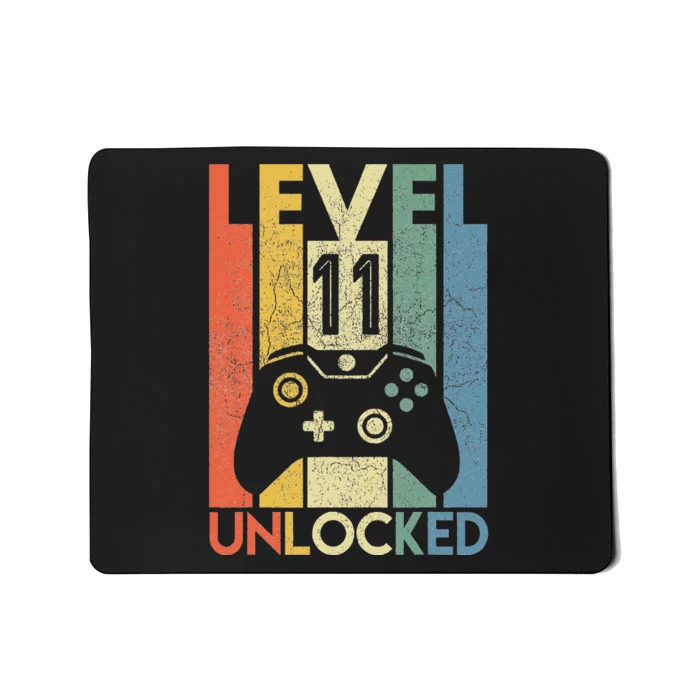 Level 11 Unlocked Funny Video Gamer 11th Birthday Gift Mousepad