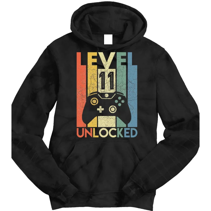 Level 11 Unlocked Funny Video Gamer 11th Birthday Gift Tie Dye Hoodie