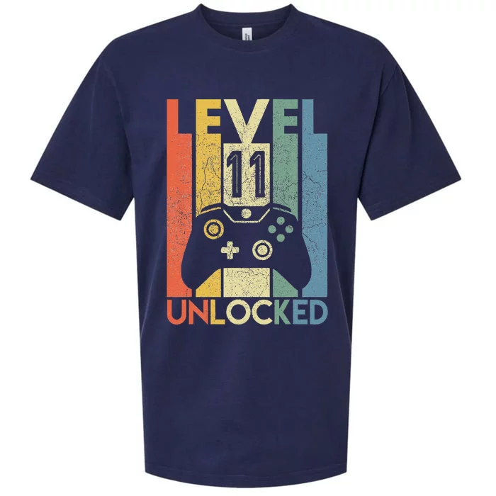 Level 11 Unlocked Funny Video Gamer 11th Birthday Gift Sueded Cloud Jersey T-Shirt