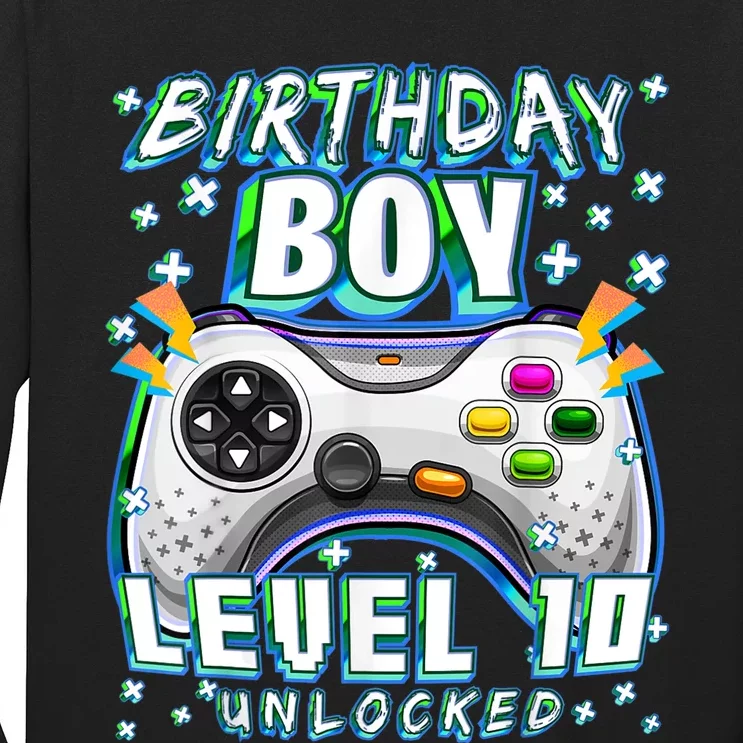 Level 10 Unlocked Video Game 10th Birthday Gamer Boys TShirt Long Sleeve Shirt