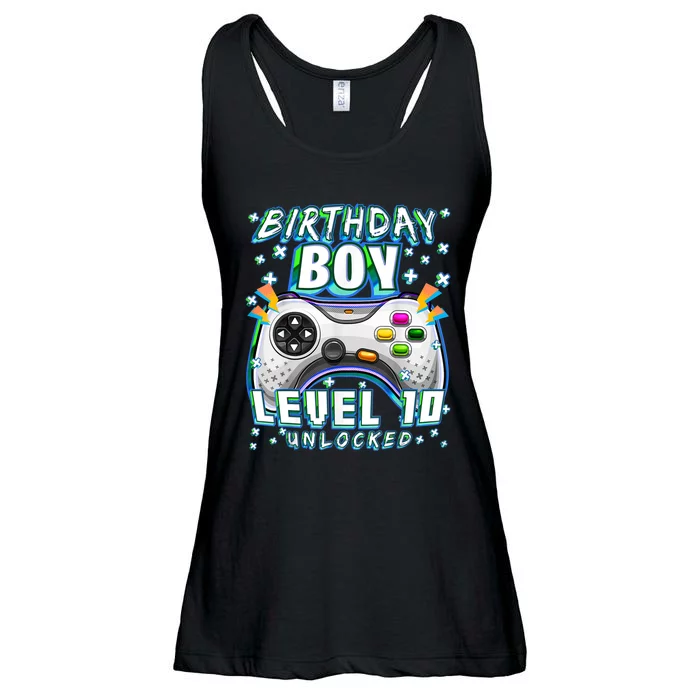 Level 10 Unlocked Video Game 10th Birthday Gamer Boys TShirt Ladies Essential Flowy Tank