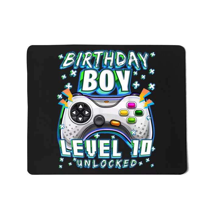 Level 10 Unlocked Video Game 10th Birthday Gamer Boys TShirt Mousepad