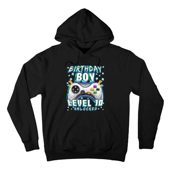 Level 10 Unlocked Video Game 10th Birthday Gamer Boys TShirt Tall Hoodie