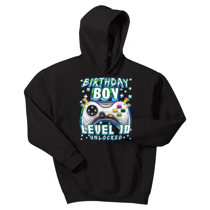 Level 10 Unlocked Video Game 10th Birthday Gamer Boys TShirt Kids Hoodie