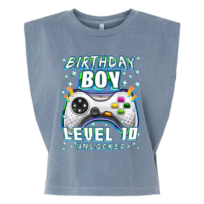 Level 10 Unlocked Video Game 10th Birthday Gamer Boys TShirt Garment-Dyed Women's Muscle Tee