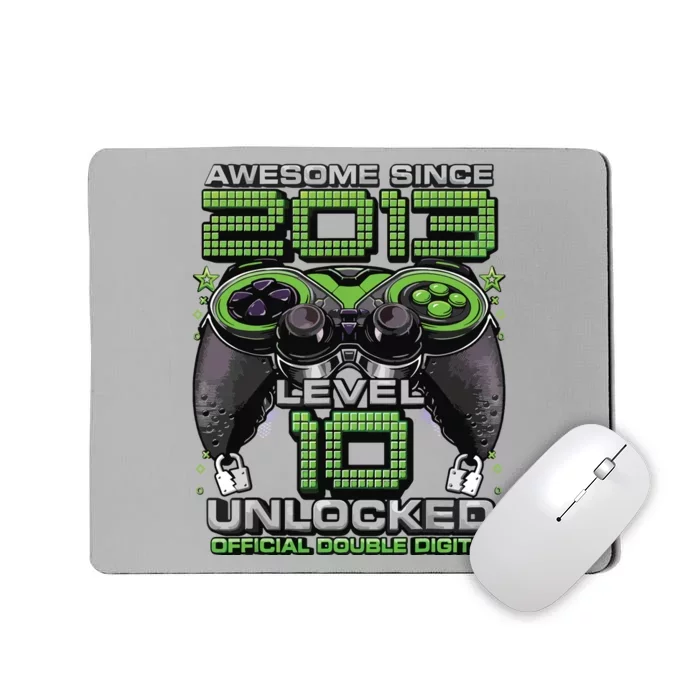 Level 10 Unlocked Awesome Since 2013 10th Birthday Gaming Mousepad