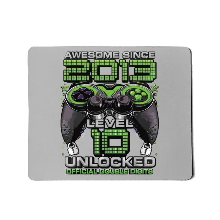 Level 10 Unlocked Awesome Since 2013 10th Birthday Gaming Mousepad