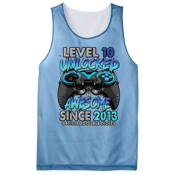 Level 10 Unlocked Awesome Since 2013 10th Birthday Gaming Mesh Reversible Basketball Jersey Tank