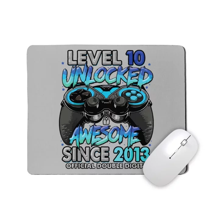 Level 10 Unlocked Awesome Since 2013 10th Birthday Gaming Mousepad