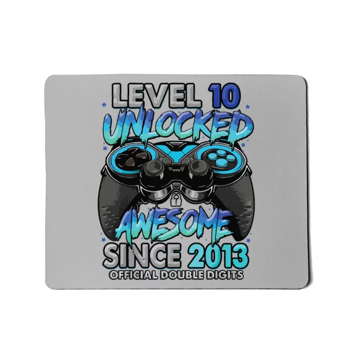 Level 10 Unlocked Awesome Since 2013 10th Birthday Gaming Mousepad