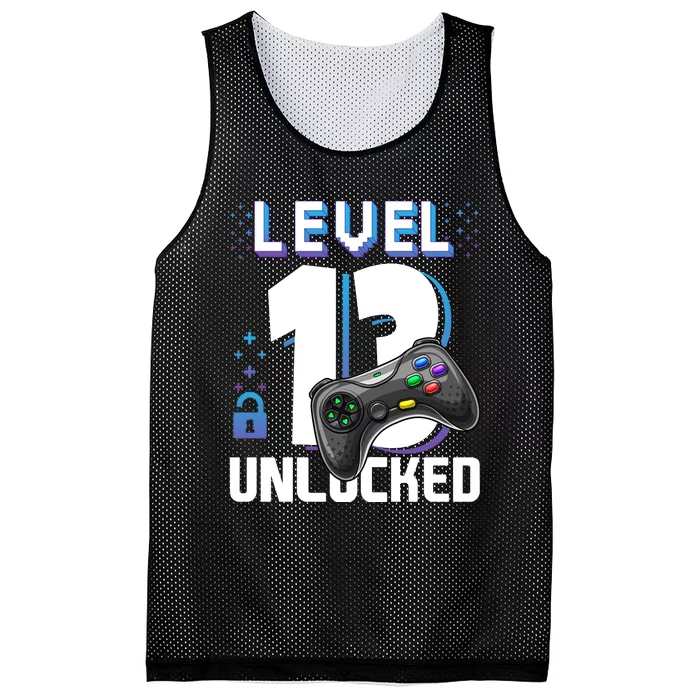 Level 13 Unlocked Funny Video Gamer 13th Birthday Gift For Gamers Mesh Reversible Basketball Jersey Tank