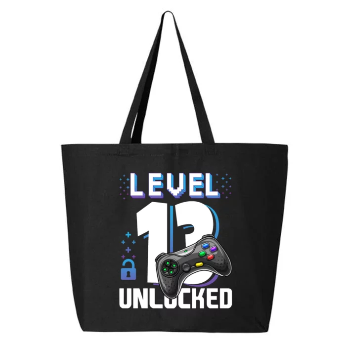 Level 13 Unlocked Funny Video Gamer 13th Birthday Gift For Gamers 25L Jumbo Tote