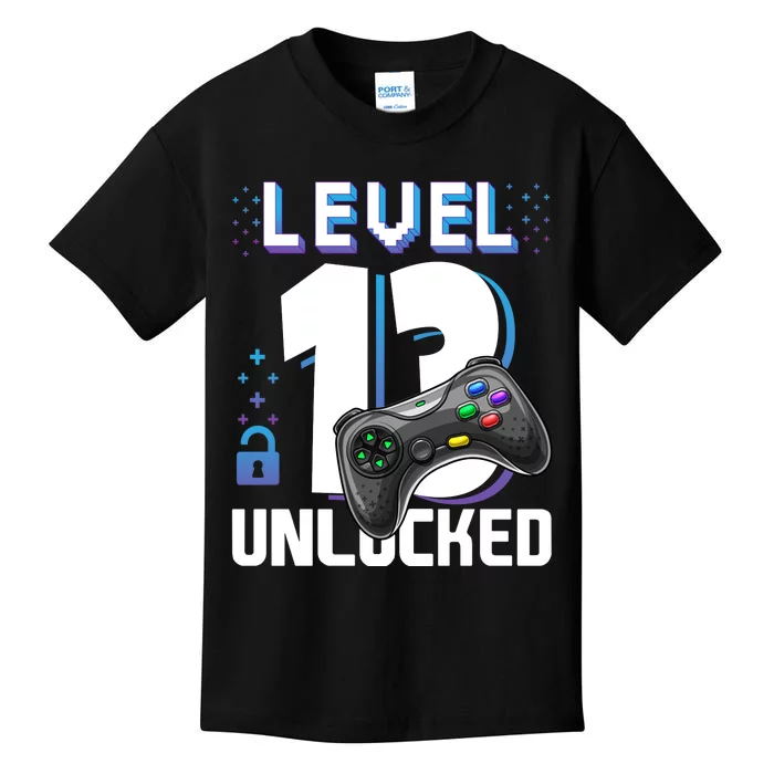 Level 13 Unlocked Funny Video Gamer 13th Birthday Gift For Gamers Kids T-Shirt