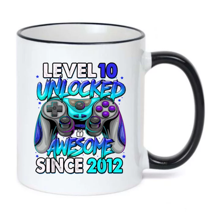 Level 10 Unlocked Awesome Since 2012 10th Birthday Black Color Changing Mug