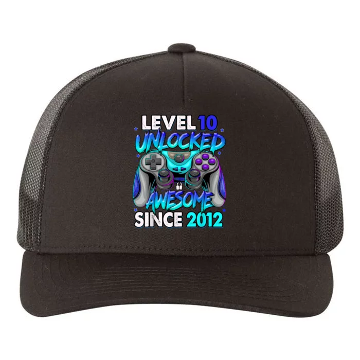 Level 10 Unlocked Awesome Since 2012 10th Birthday Yupoong Adult 5-Panel Trucker Hat