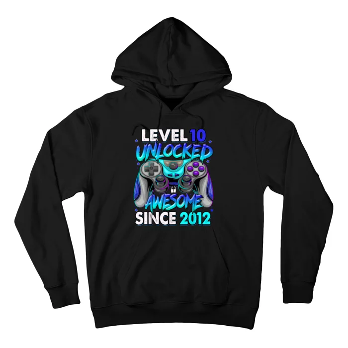 Level 10 Unlocked Awesome Since 2012 10th Birthday Hoodie