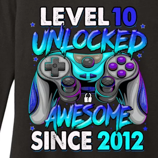 Level 10 Unlocked Awesome Since 2012 10th Birthday Womens CVC Long Sleeve Shirt