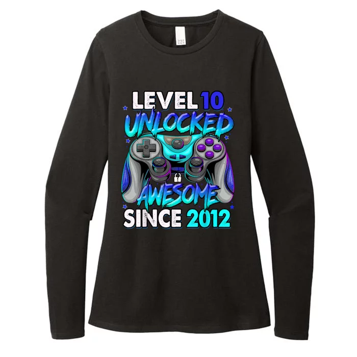 Level 10 Unlocked Awesome Since 2012 10th Birthday Womens CVC Long Sleeve Shirt