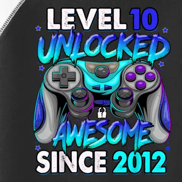 Level 10 Unlocked Awesome Since 2012 10th Birthday Toddler Fine Jersey T-Shirt