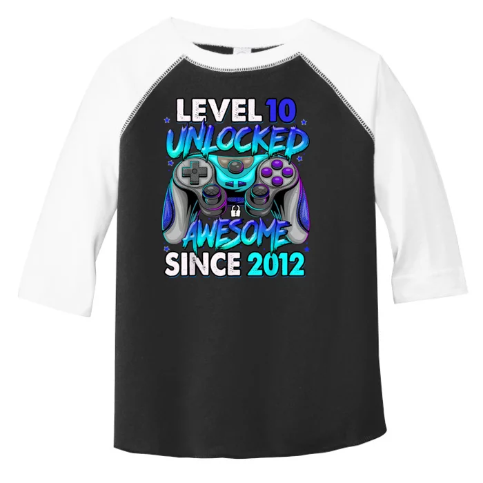 Level 10 Unlocked Awesome Since 2012 10th Birthday Toddler Fine Jersey T-Shirt