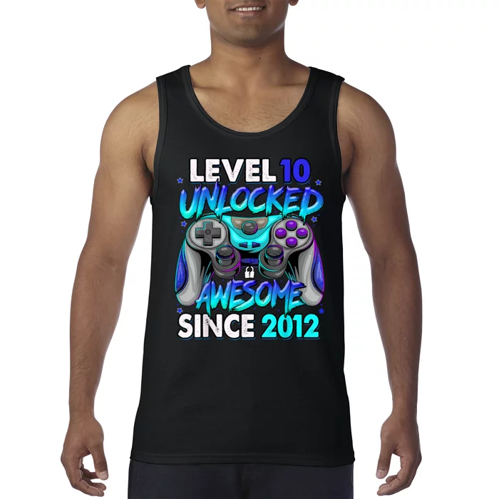 Level 10 Unlocked Awesome Since 2012 10th Birthday Tank Top