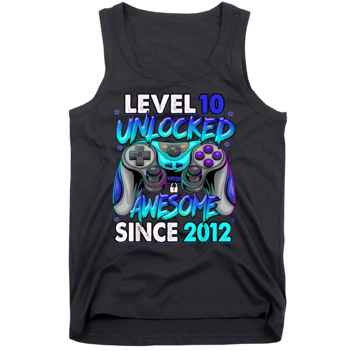 Level 10 Unlocked Awesome Since 2012 10th Birthday Tank Top