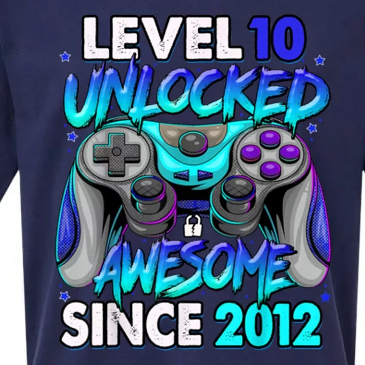 Level 10 Unlocked Awesome Since 2012 10th Birthday Sueded Cloud Jersey T-Shirt