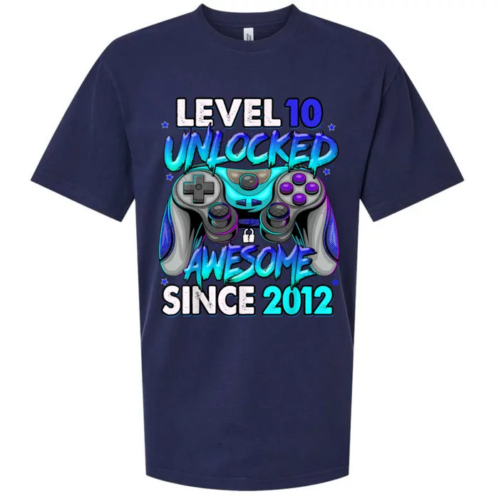 Level 10 Unlocked Awesome Since 2012 10th Birthday Sueded Cloud Jersey T-Shirt