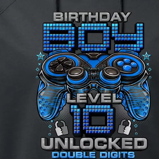 Level 10 Unlocked Awesome Since 2013 10th Birthday Gaming Performance Fleece Hoodie