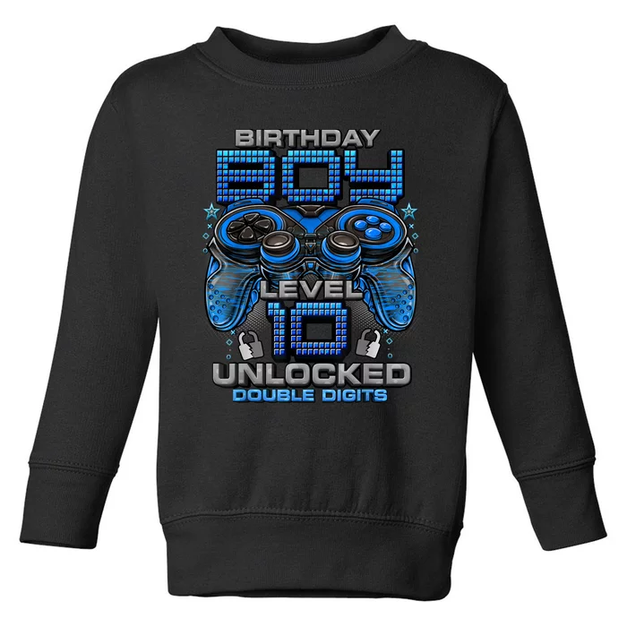 Level 10 Unlocked Awesome Since 2013 10th Birthday Gaming Toddler Sweatshirt