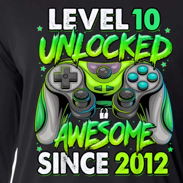 Level 10 Unlocked Awesome 2012 Video Game 10th Birthday Cooling Performance Long Sleeve Crew