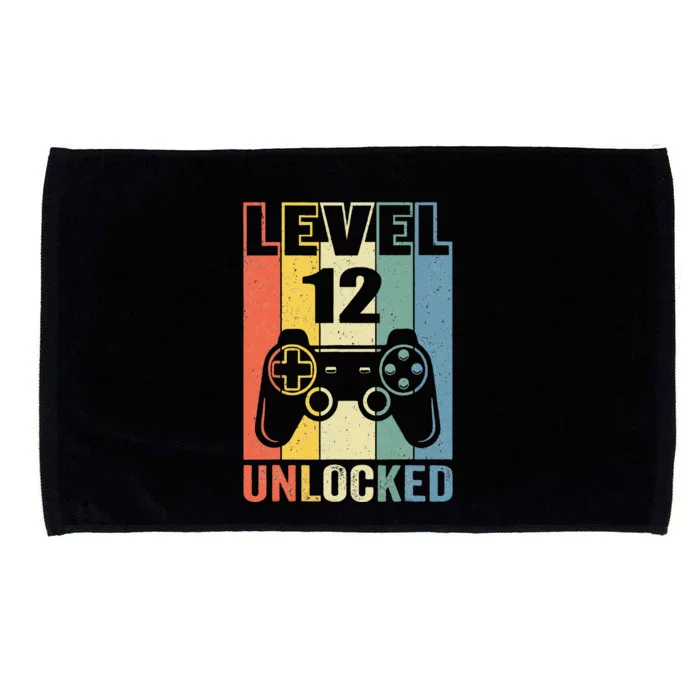 Level 12 Unlocked Funny Video Gamer 12th Birthday Gift Microfiber Hand Towel