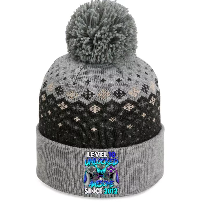 Level 10 Unlocked Awesome 2012 Cute 10th Birthday The Baniff Cuffed Pom Beanie