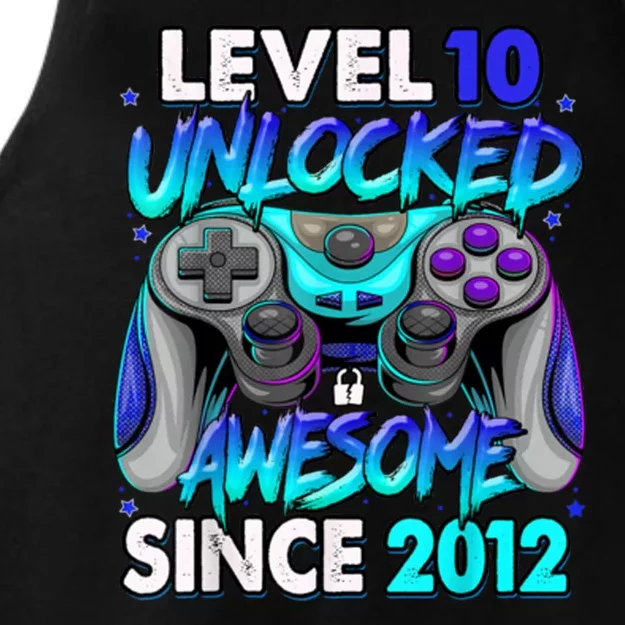 Level 10 Unlocked Awesome 2012 Cute 10th Birthday Ladies Tri-Blend Wicking Tank