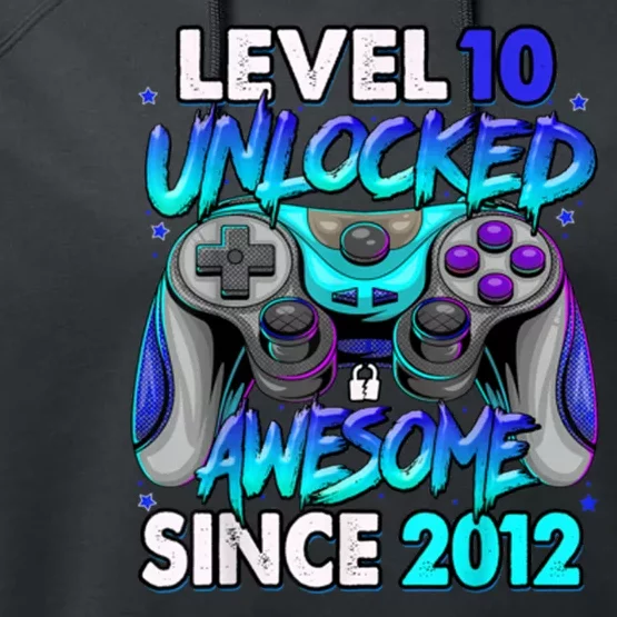 Level 10 Unlocked Awesome 2012 Cute 10th Birthday Performance Fleece Hoodie