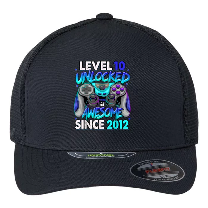 Level 10 Unlocked Awesome 2012 Cute 10th Birthday Flexfit Unipanel Trucker Cap