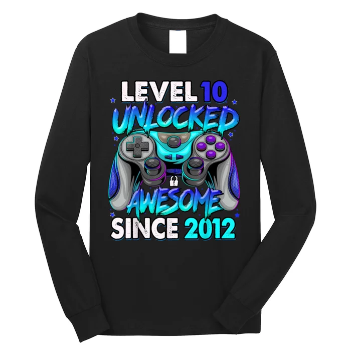 Level 10 Unlocked Awesome 2012 Cute 10th Birthday Long Sleeve Shirt