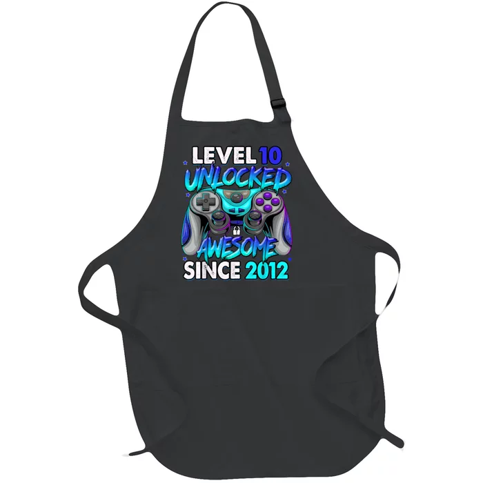 Level 10 Unlocked Awesome 2012 Cute 10th Birthday Full-Length Apron With Pocket